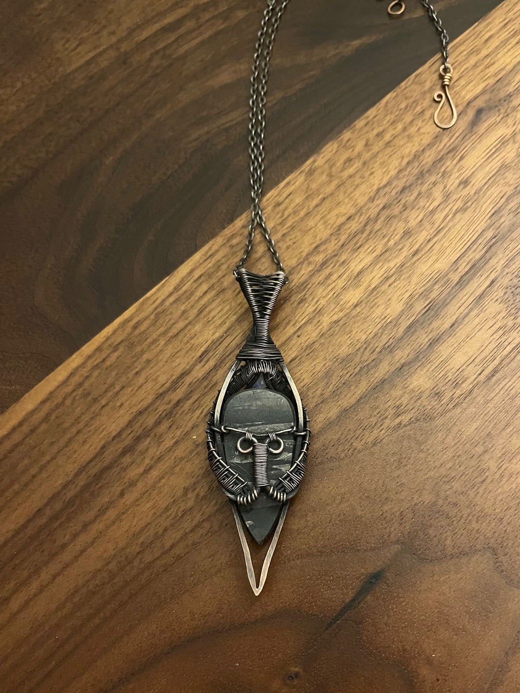 Hypersthene & Moonstone Pendant