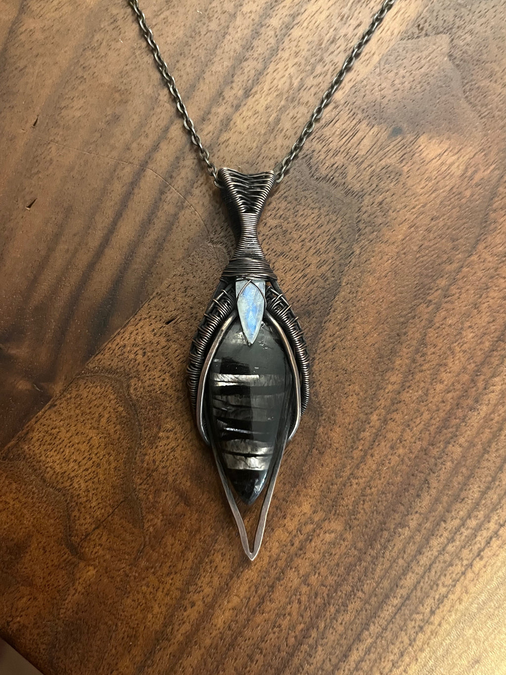 Hypersthene & Moonstone Pendant