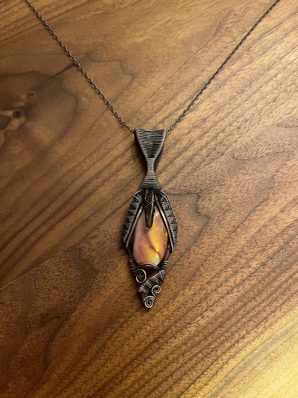 Mookaite Jasper & Smoky Quartz Pendant
