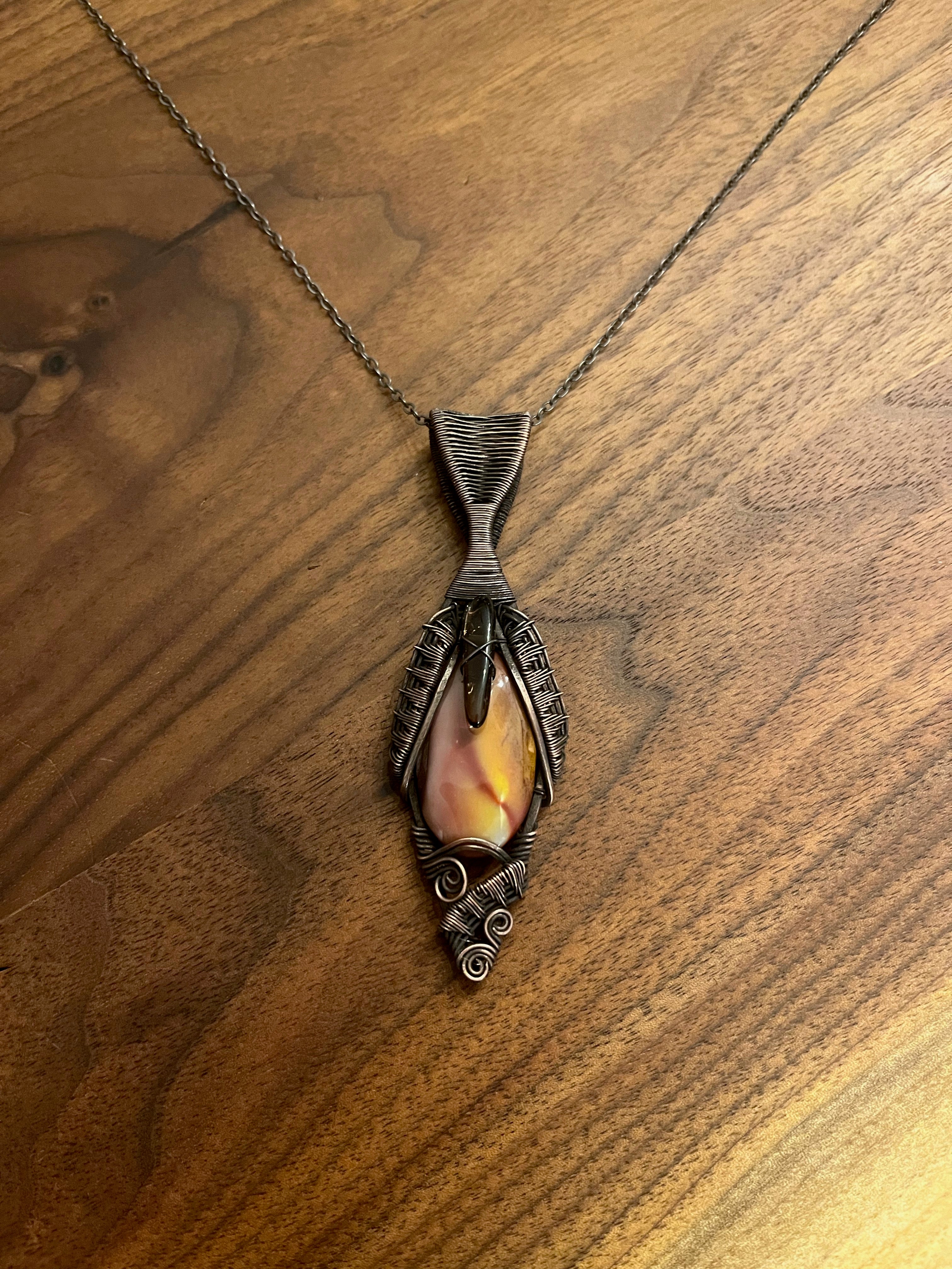 Mookaite Jasper & Smoky Quartz Pendant
