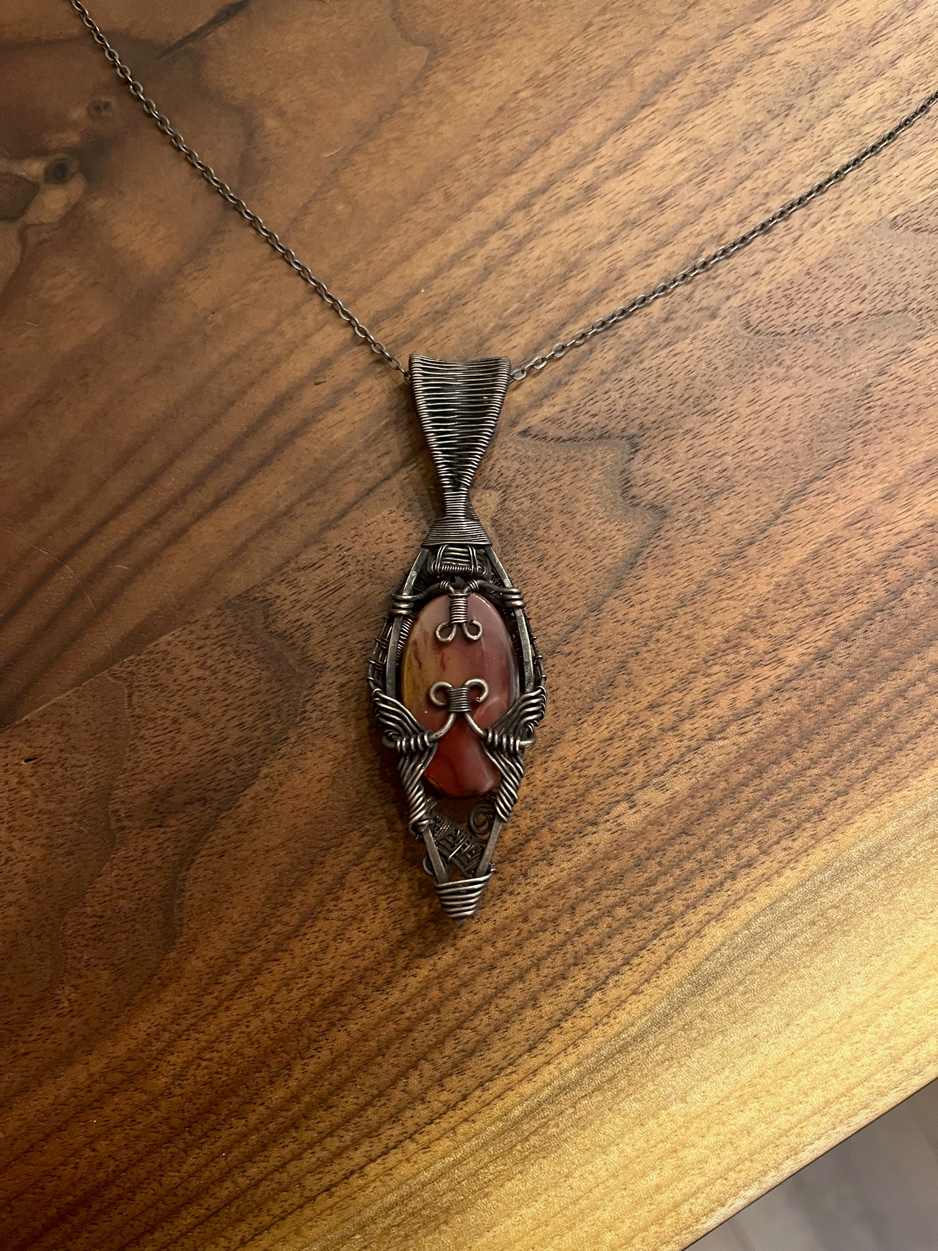 Mookaite Jasper & Smoky Quartz Pendant