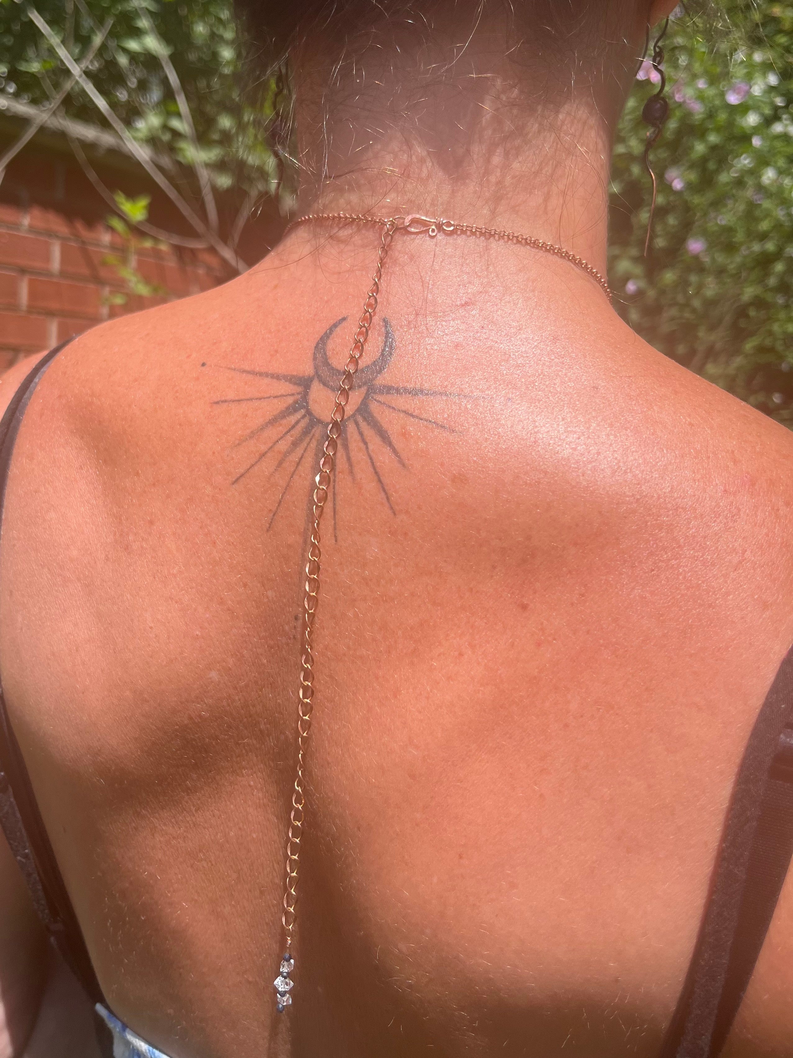 Pure Raw Copper and Crystal Extendable Chain