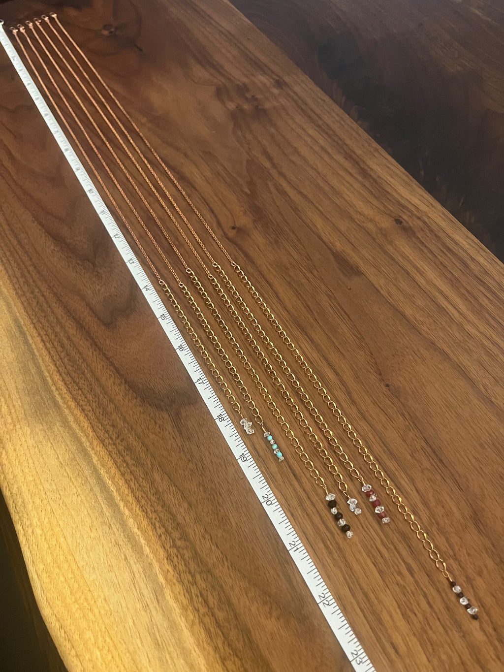 Pure Raw Copper and Crystal Extendable Chain