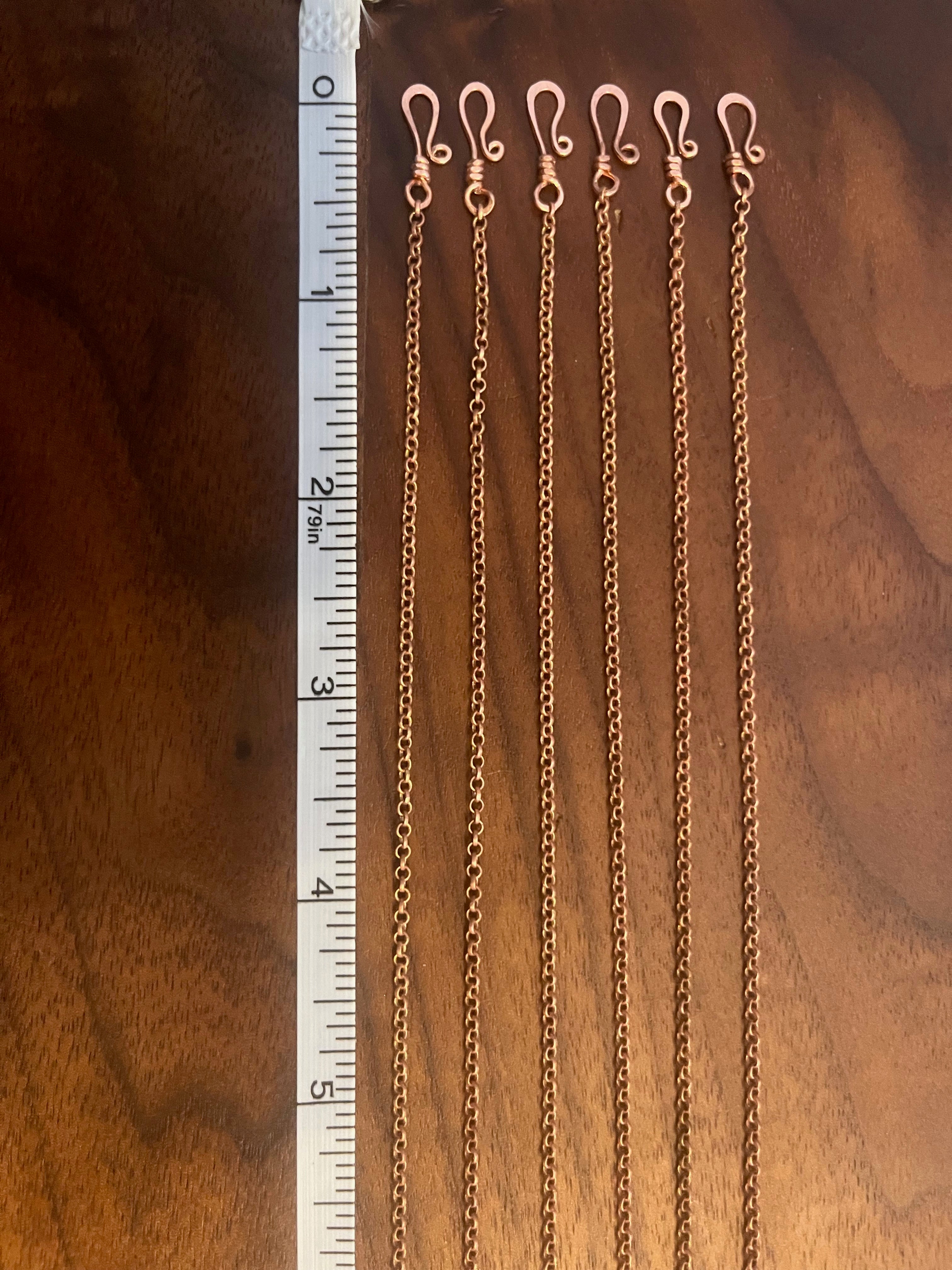 Pure Raw Copper and Crystal Extendable Chain