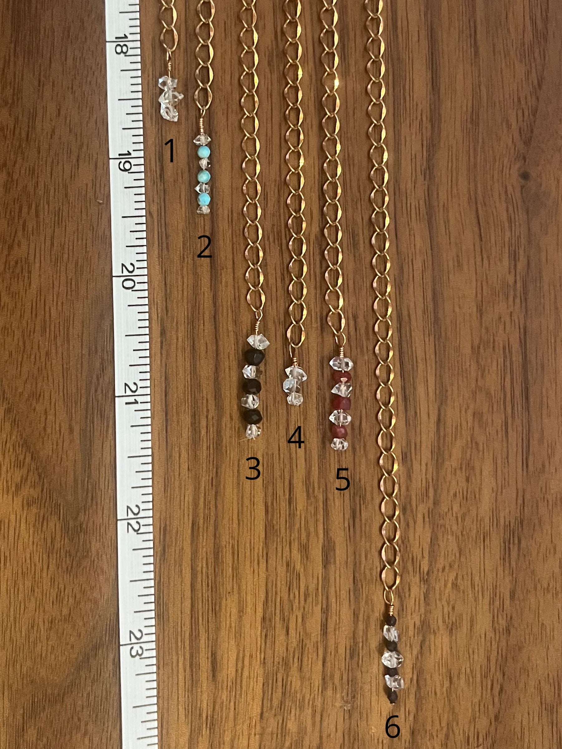 Pure Raw Copper and Crystal Extendable Chain