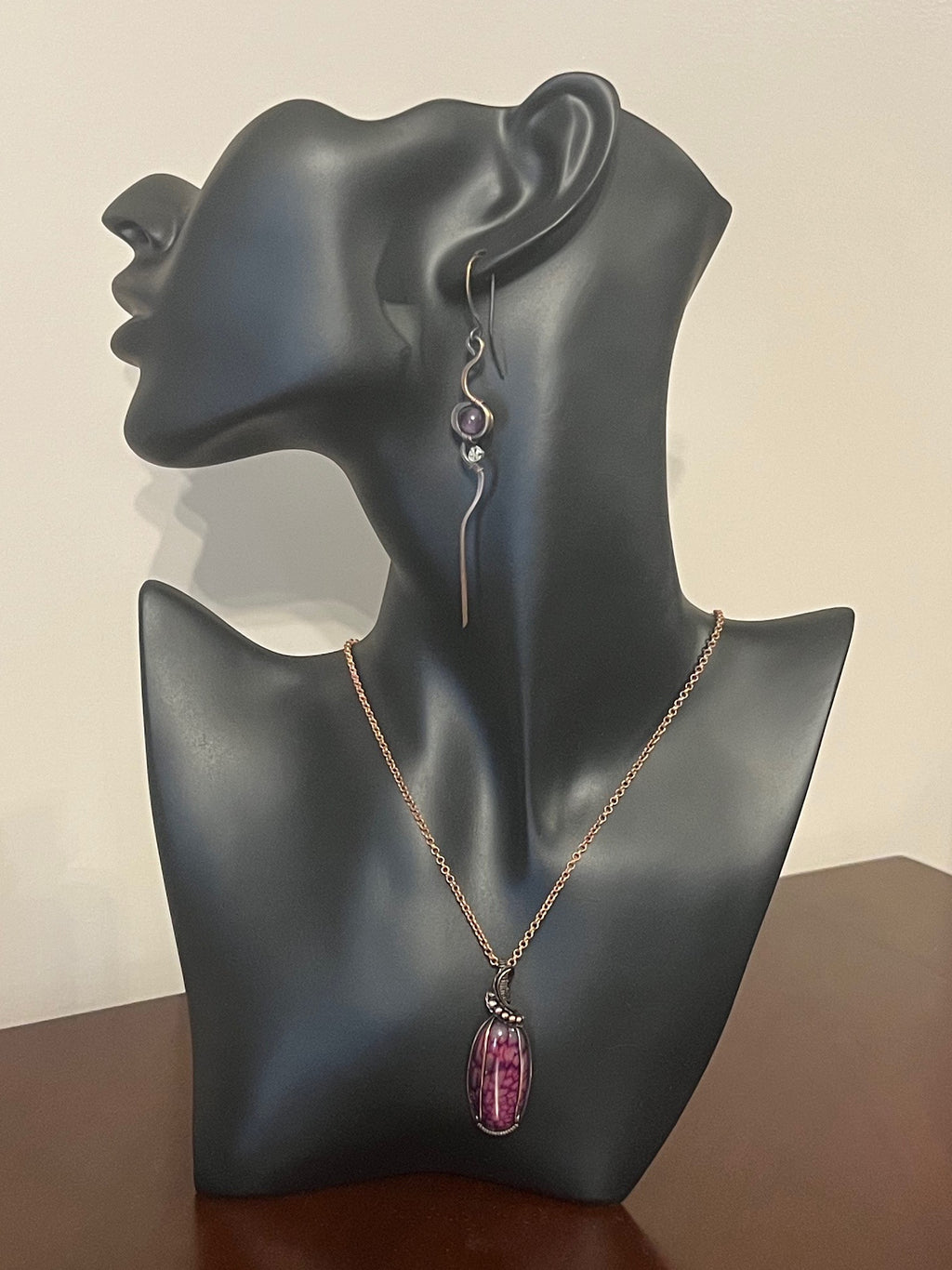 Deep Pink Dragons Vein Pendant