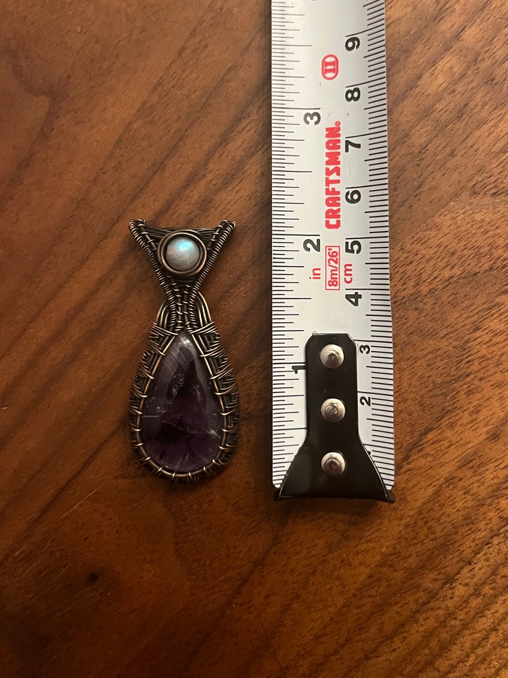 Chevron Amethyst & Moonstone Pendant