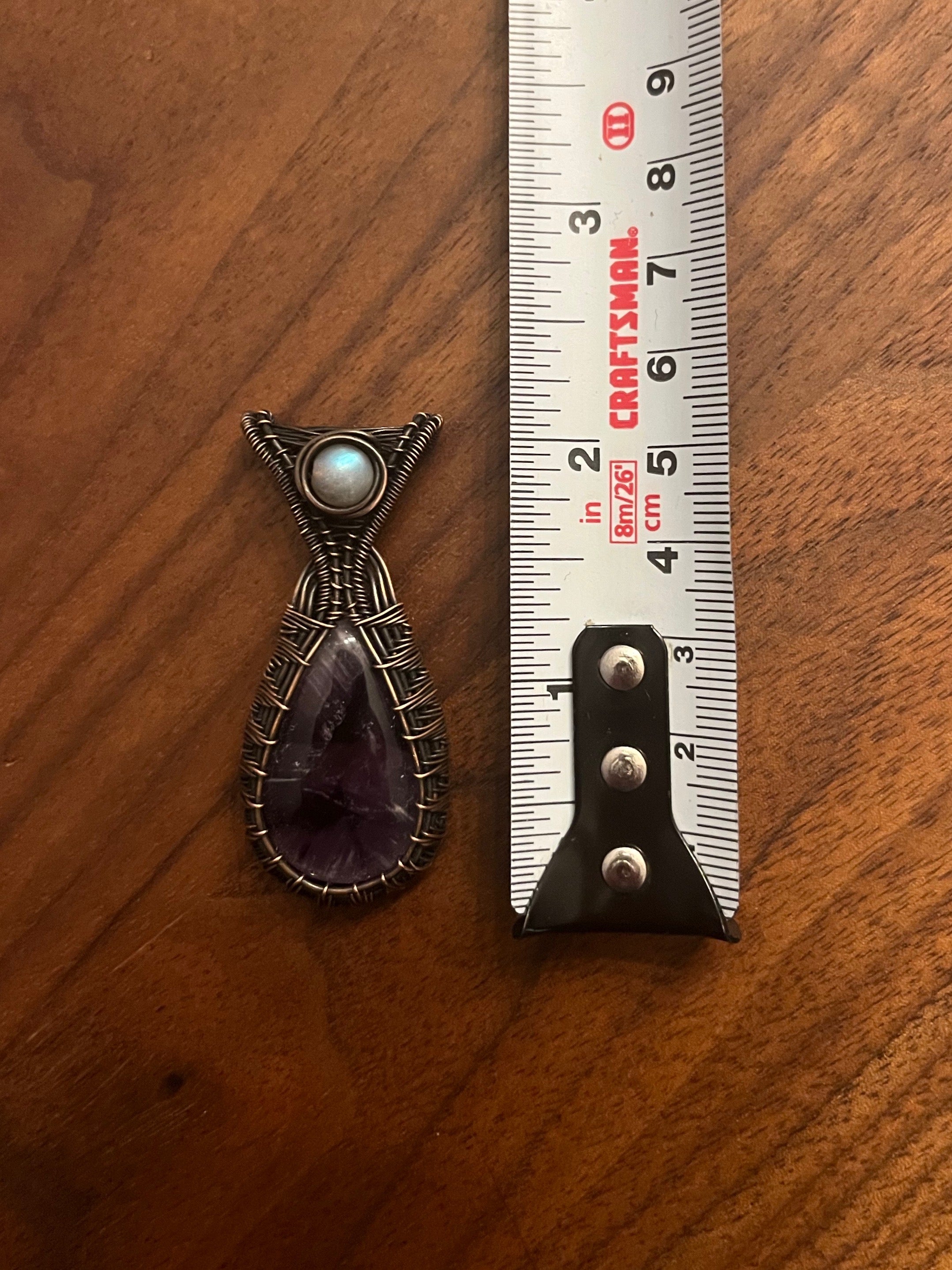 Chevron Amethyst & Moonstone Pendant