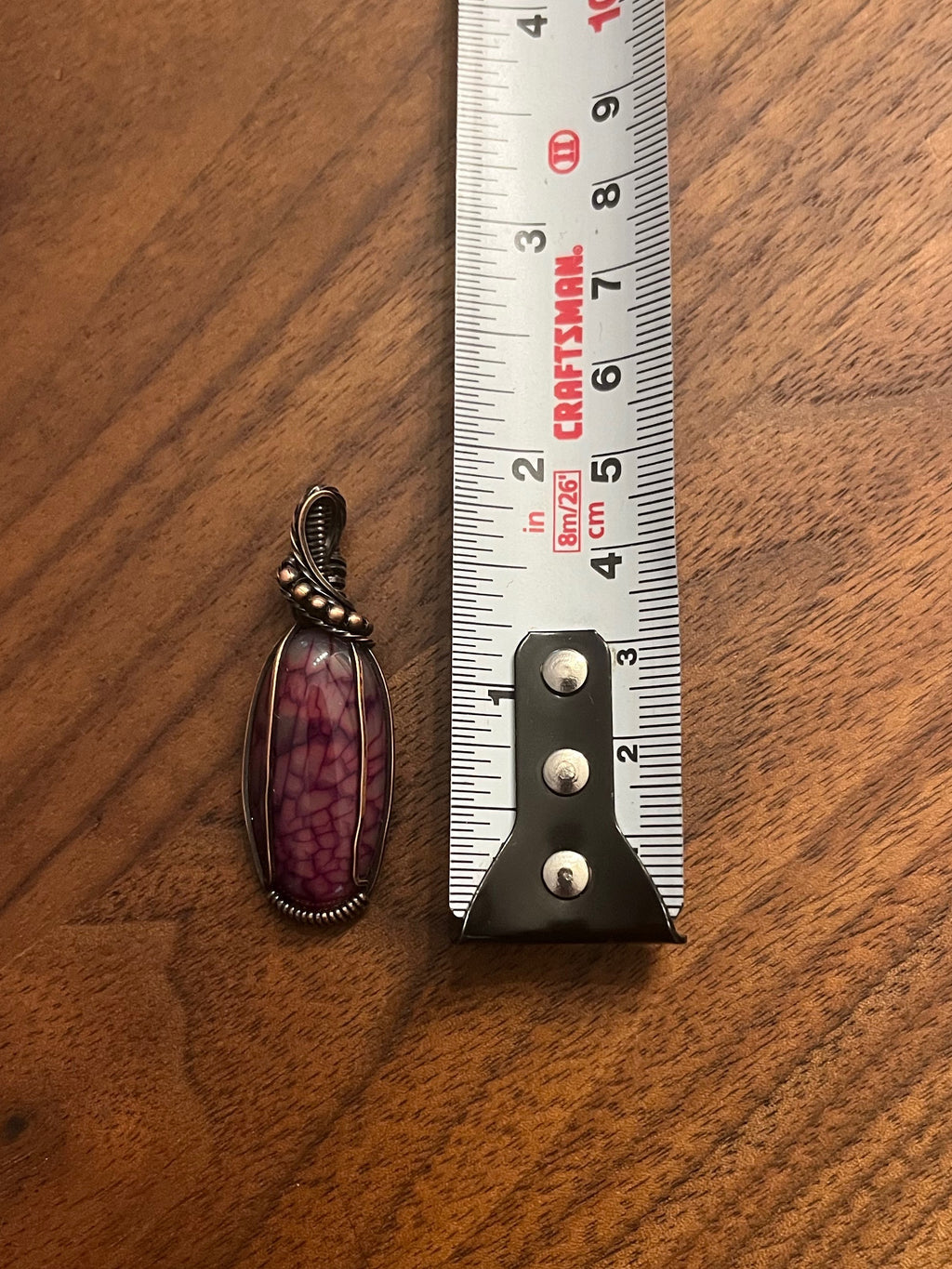 Deep Pink Dragons Vein Pendant