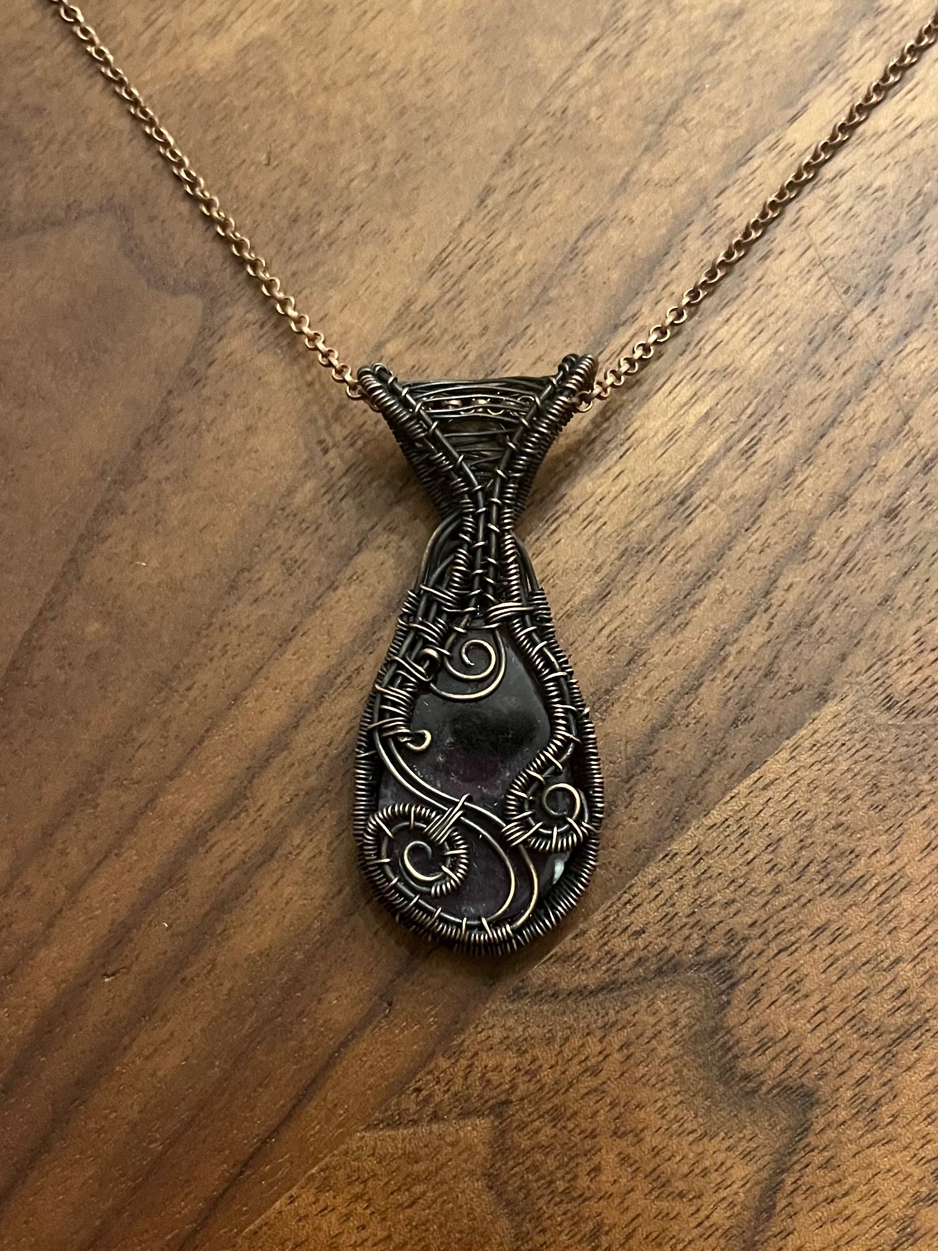 Chevron Amethyst & Moonstone Pendant