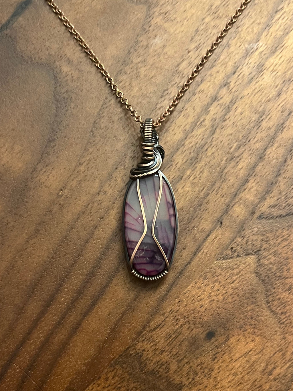 Deep Pink Dragons Vein Pendant