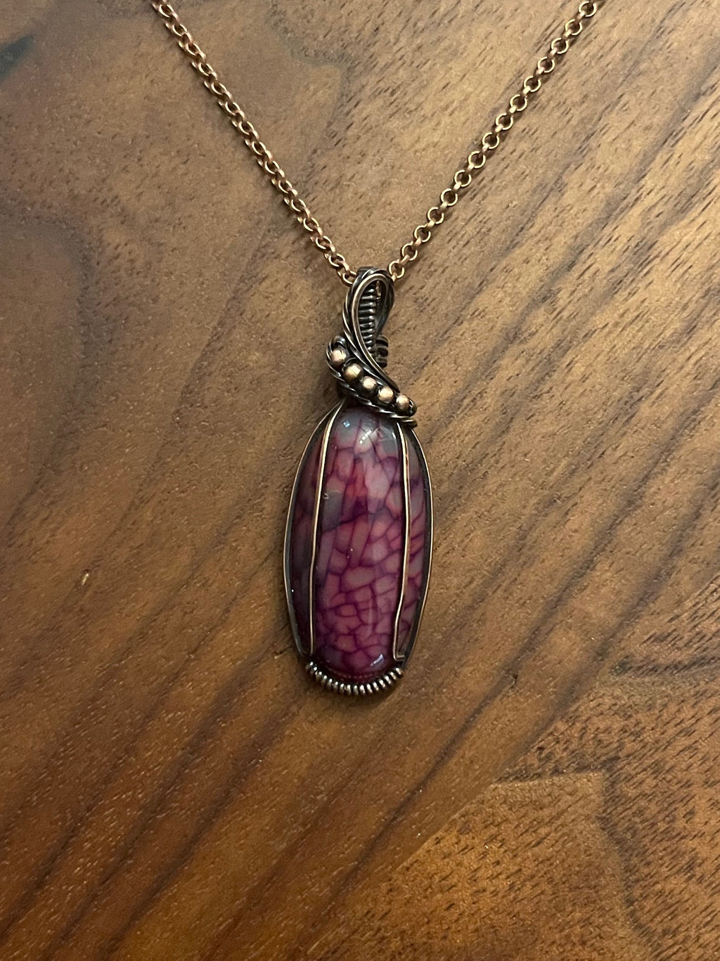 Deep Pink Dragons Vein Pendant