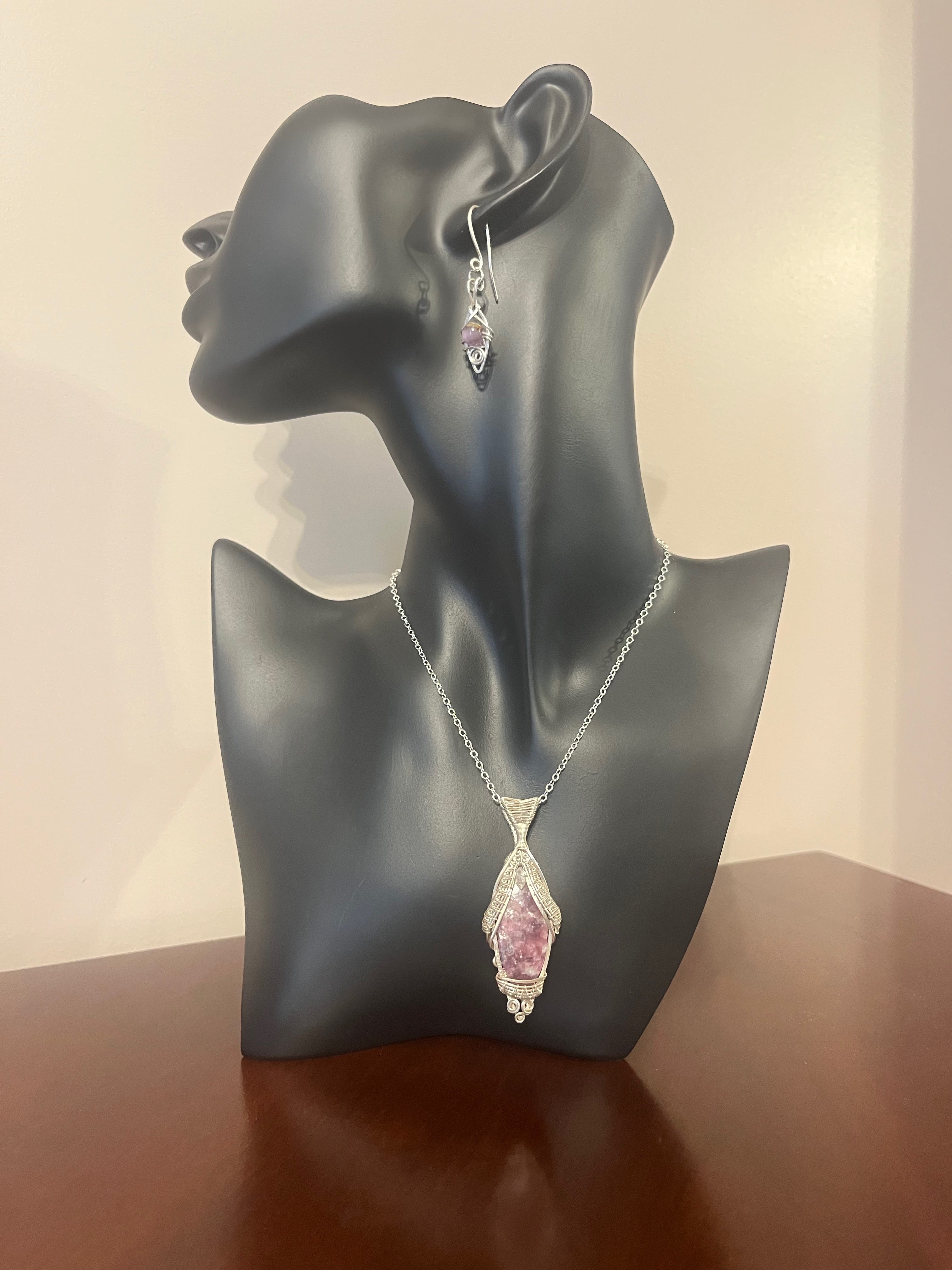 Lepidolite, Herkimer Diamond & Super Seven Amethyst in 925 Sterling