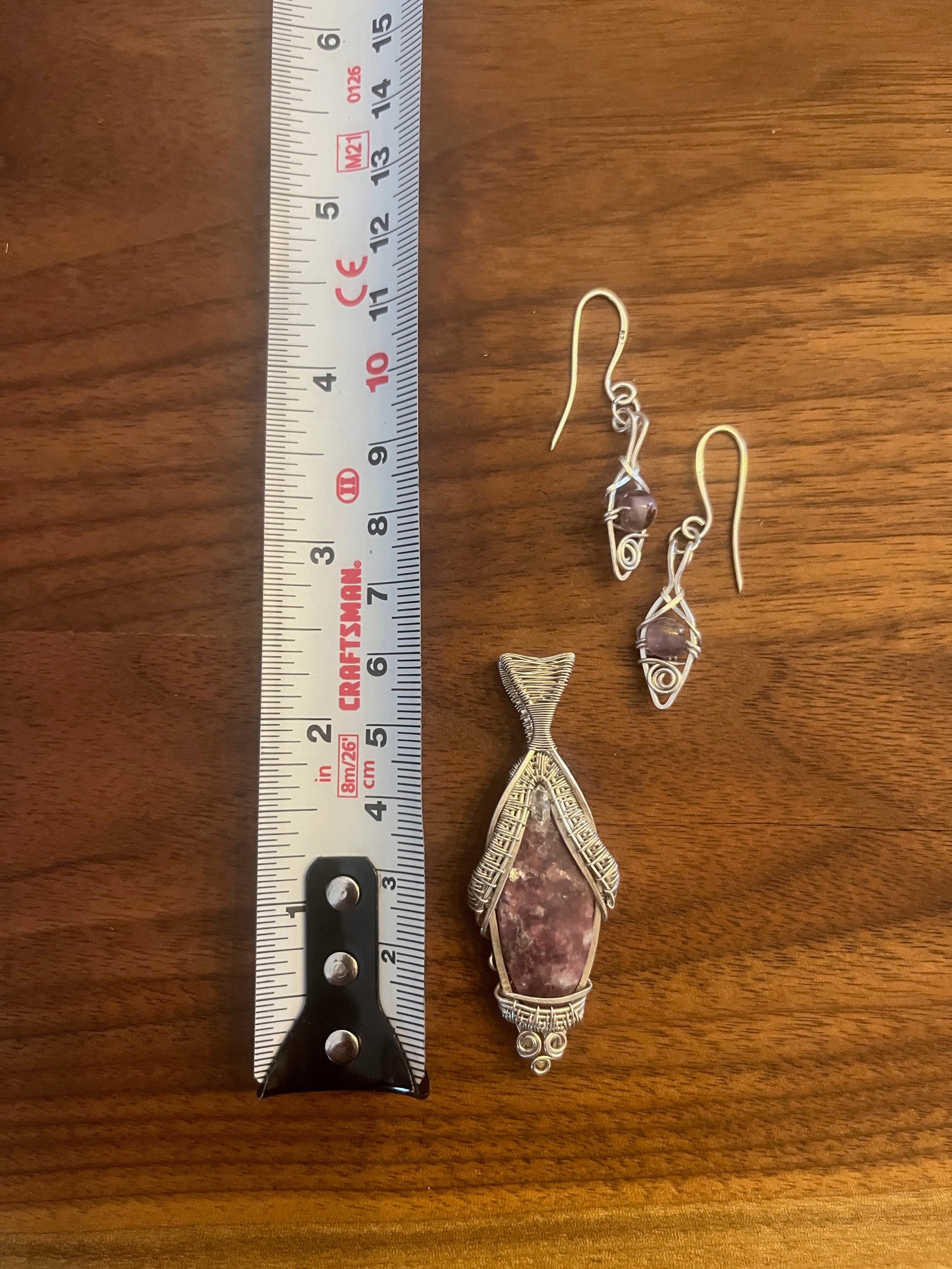 Lepidolite, Herkimer Diamond & Super Seven Amethyst in 925 Sterling
