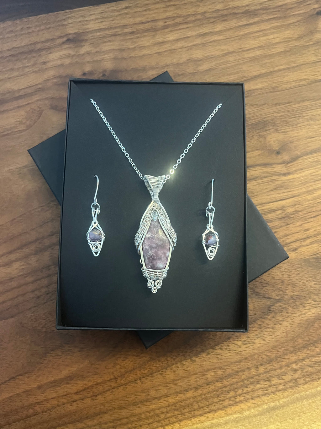 Lepidolite, Herkimer Diamond & Super Seven Amethyst in 925 Sterling