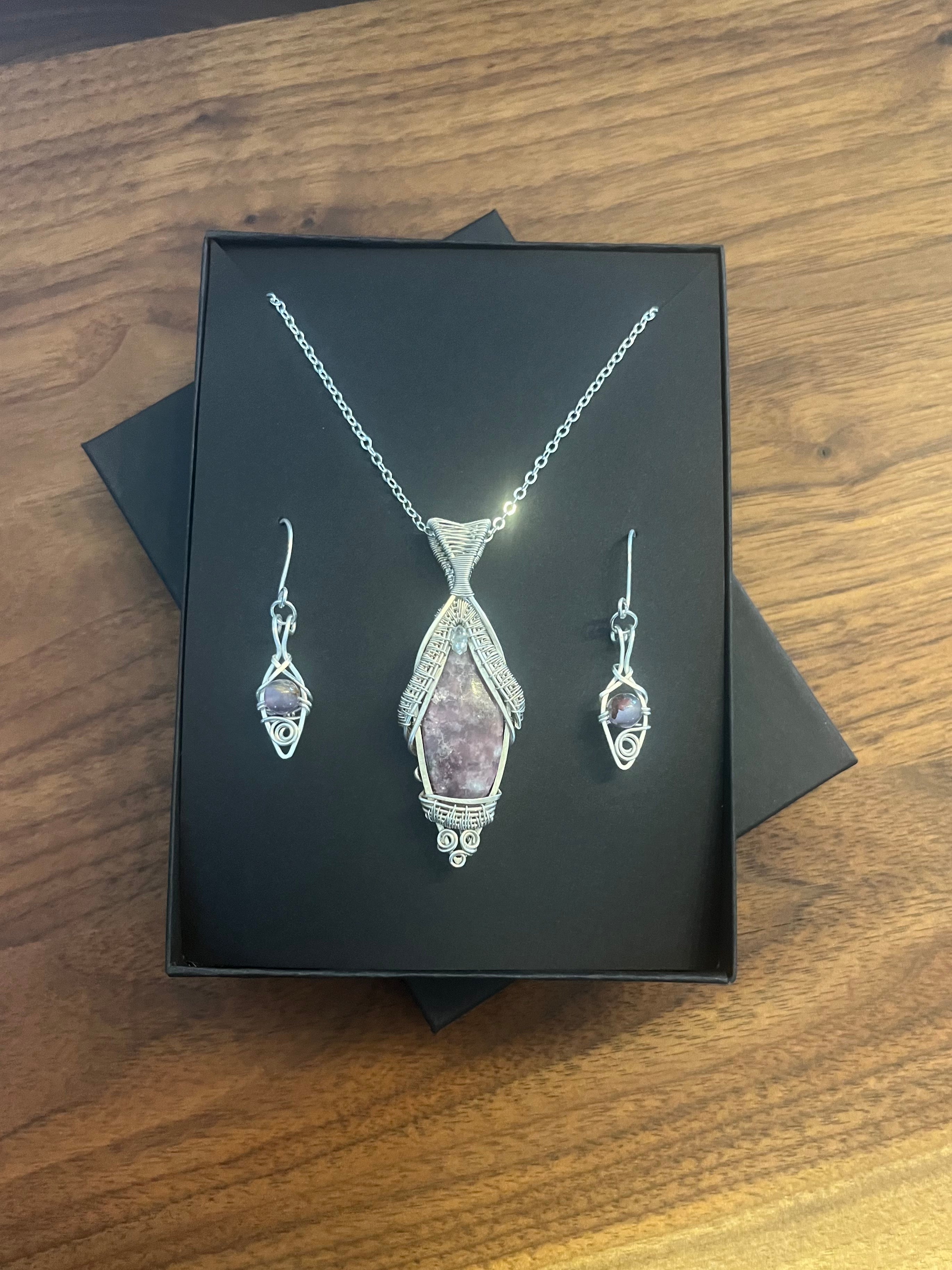 Lepidolite, Herkimer Diamond & Super Seven Amethyst in 925 Sterling