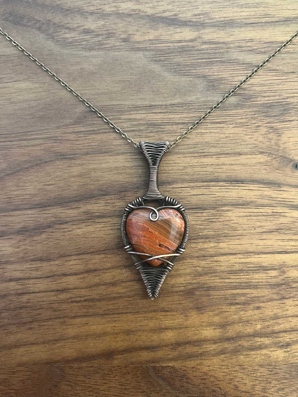 Red Jasper Heart Pendant