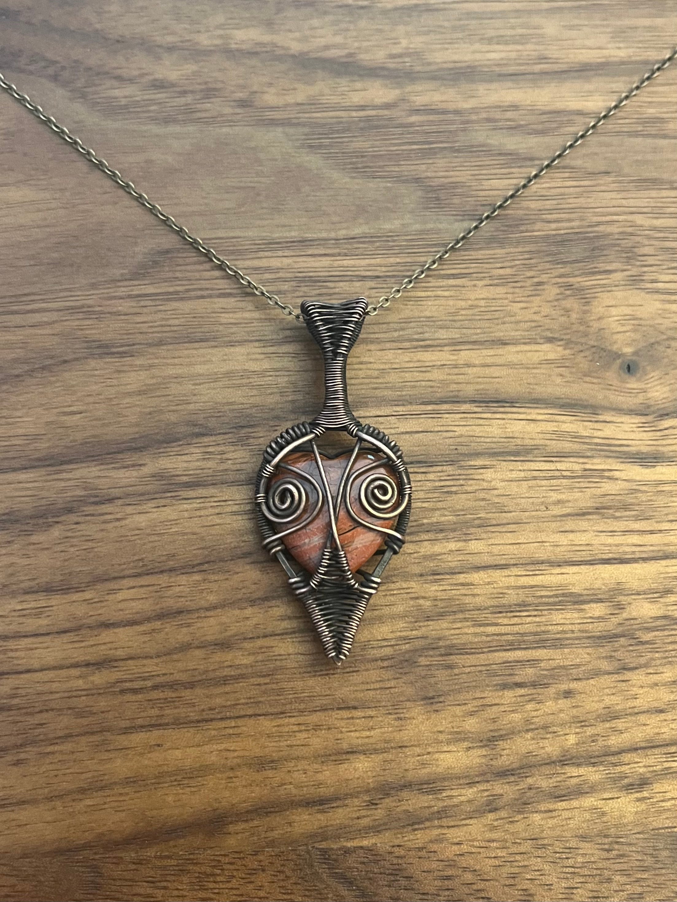Red Jasper Heart Pendant