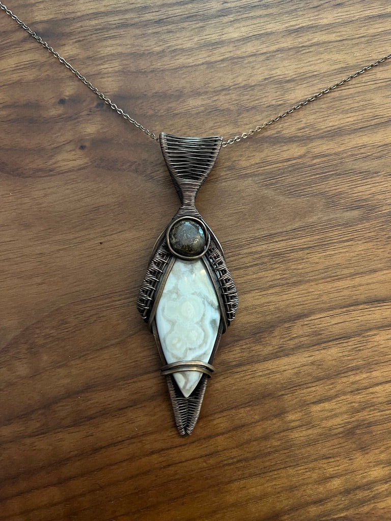 Ocean Jasper & Bronzite Pendant