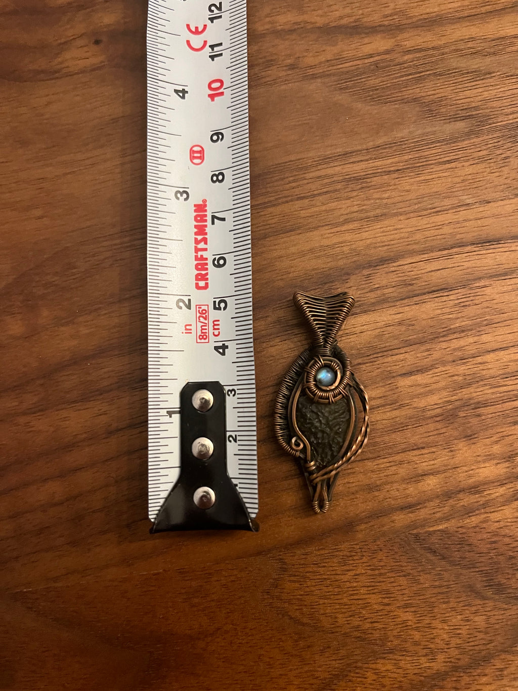 Genuine Moldavite & Moonstone Pendant