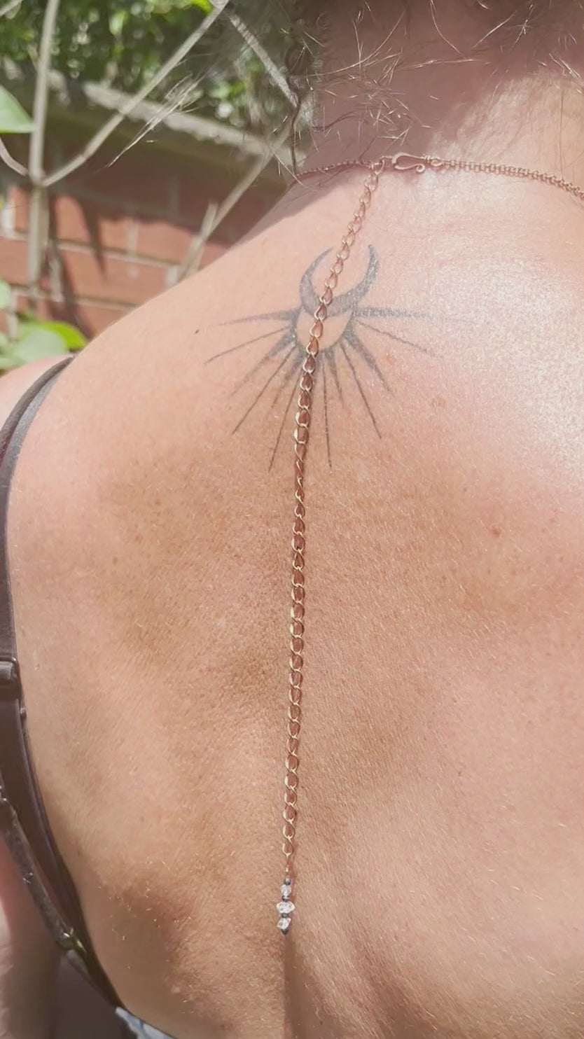 Pure Raw Copper and Crystal Extendable Chain