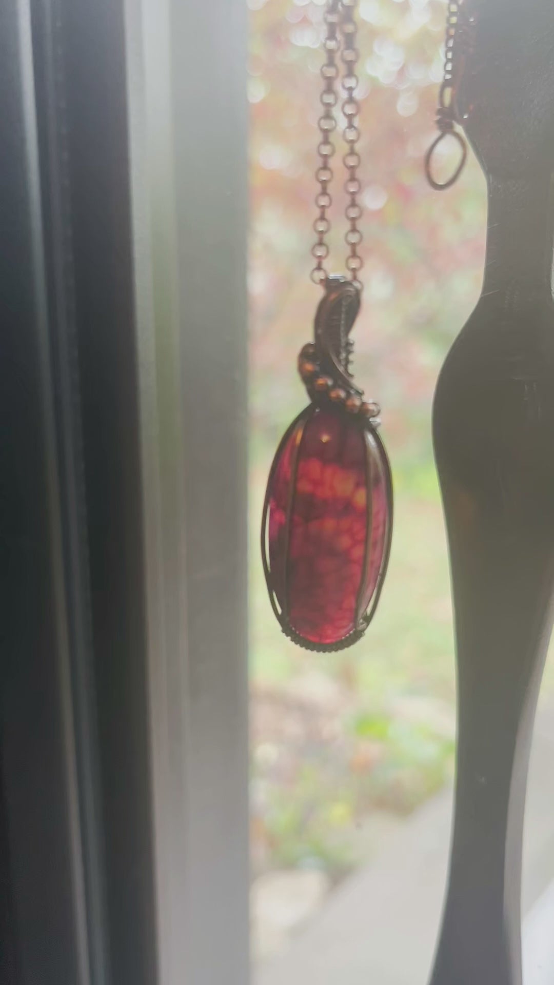 Deep Pink Dragons Vein Pendant